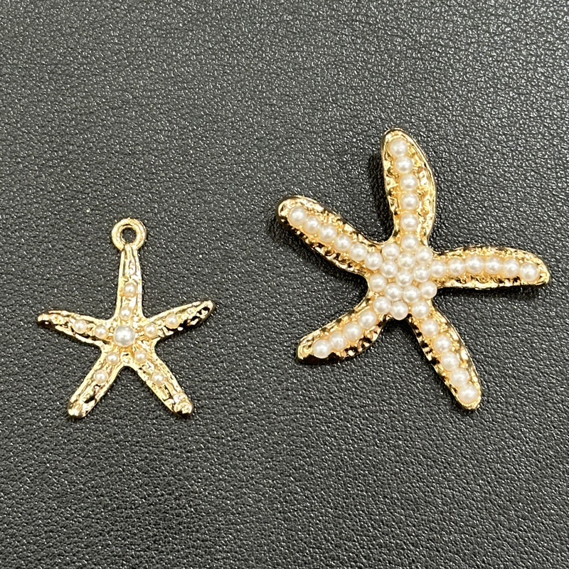 韩系ins小巧精致百搭耳饰小众设计感海星镶嵌珍珠合金轻奢配件|undefined