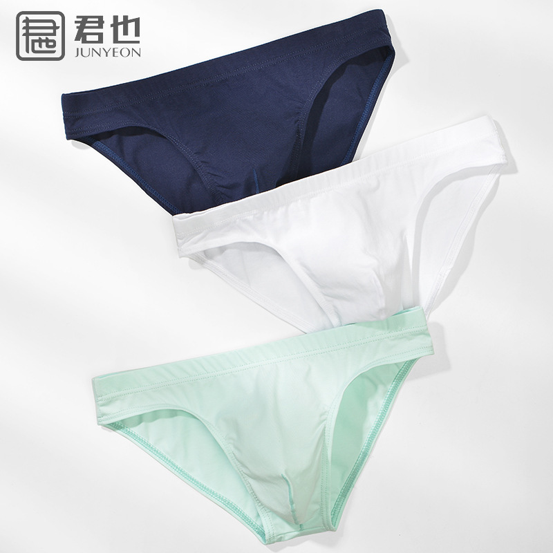 Junye men's cotton underwear comfortable low waist soft breathable briefs sweat-absorbent men's youth pants student underwear