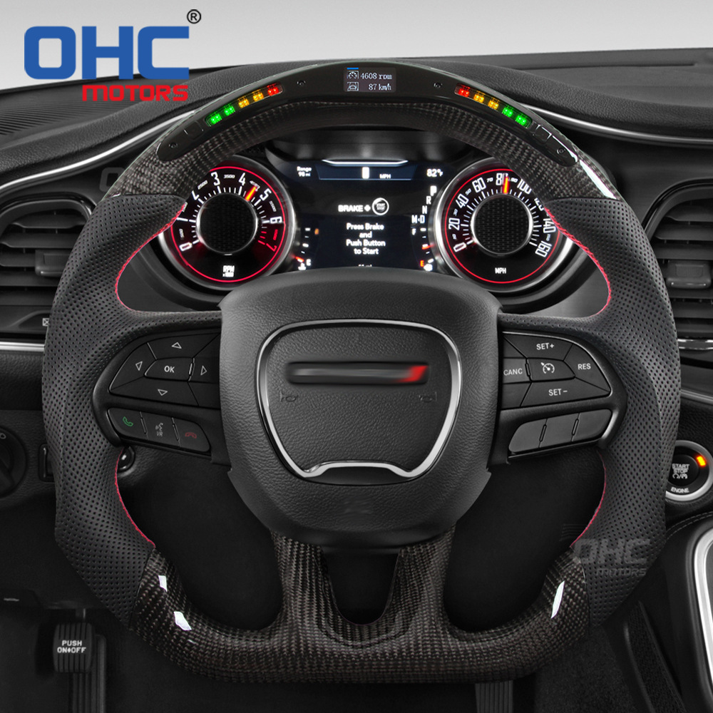 For 14-19 years dodge Charger Challenger SRT LED smart carbon fiber steering wheel modified dodge