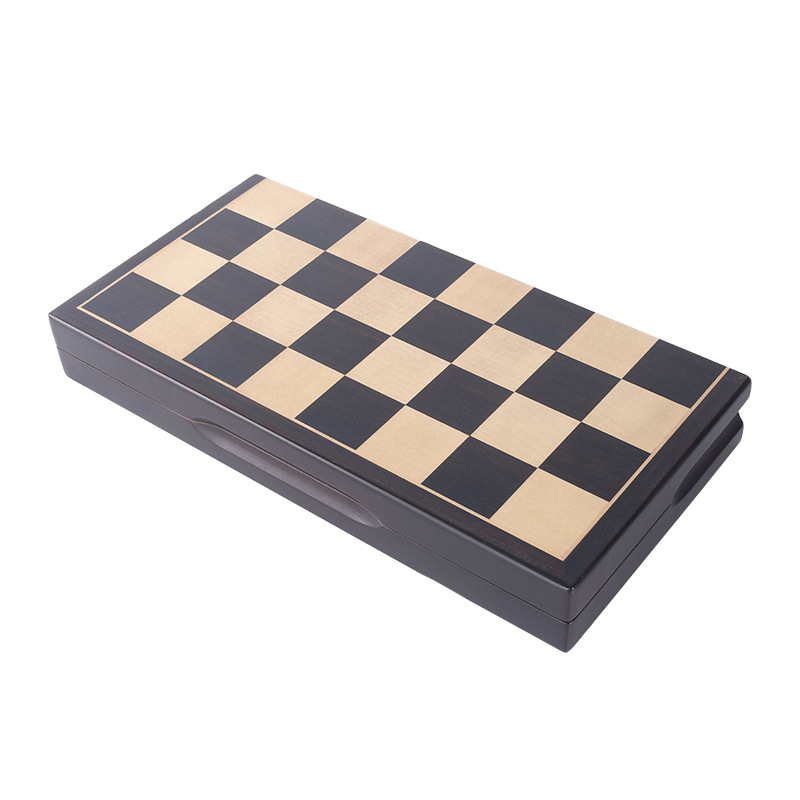 Ajedrez de madera maciza de alta calidad con tablero de ajedrez plegable portátil magnético juguete educativo del juego del estudiante de los niños