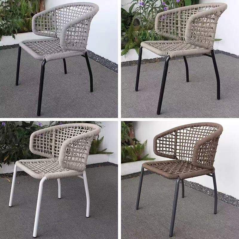 silla de caña de patio respaldo de aluminio al aire libre silla de caña terraza patio al aire libre silla de caña de jardín