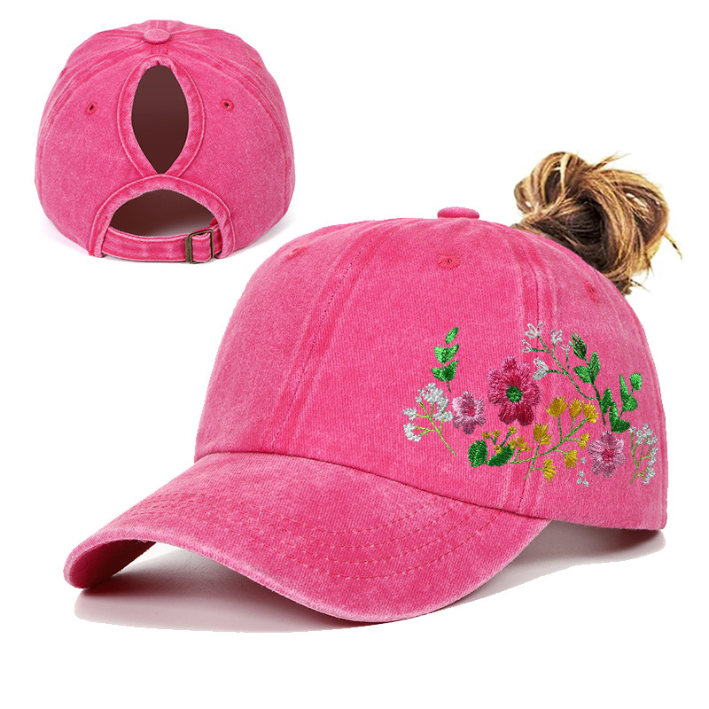 Sombreros de mujer bordado diy hacer bordado creativo casual blando sombrero de boca de pato sombrero protector al aire libre sombrero de sombrero