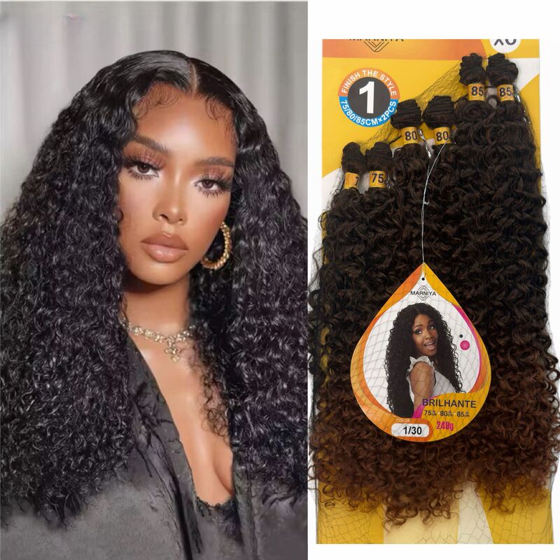 Brilhante European and American African Wigs, Small Curly Long Hair, Anti-Tangle Synthetic Fiber Wigs Wholesale