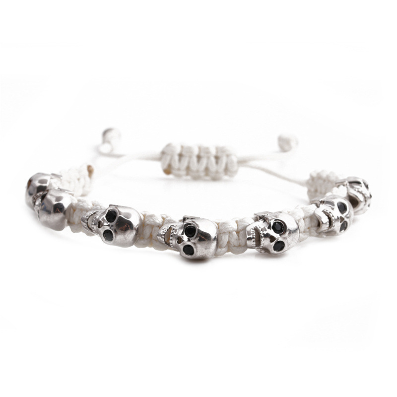 Fashion Skull Adjustable Copper Inlaid Zircon Bracelet display picture 11