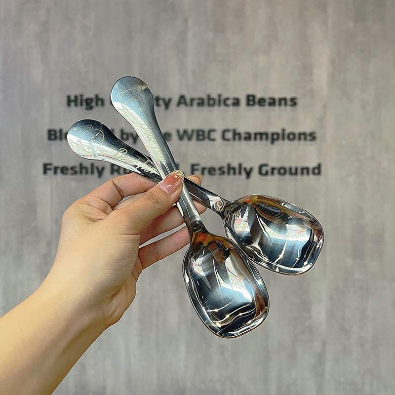 18-10 스테인레스 스틸 가정용 차 숟가락 차 삽 레스토랑 호텔 긴 손잡이 서브 스푼 아이스크림 디저트 스푼