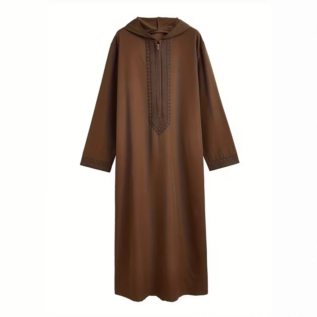 Muzułmańska moda Kebaya w stylu marokańskim etnicznym, męska, czarna szata 2026, gorąco sprzedawana, swobodna, wygodna, młodzieżowa odzież_voghion.com