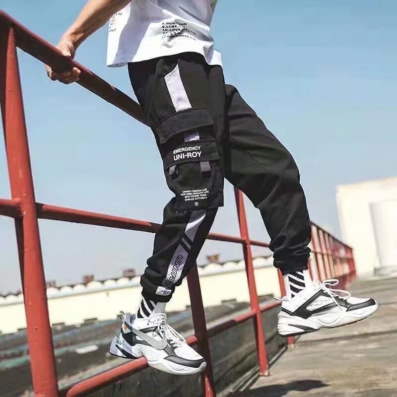 Workwear pants men's trendy fleece-lined spring and summer trendy brand overalls casual loose men's sports ankle-length ankle-tied pants Workwear pants men's trendy fleece-lined spring and summer trendy brand overalls casual loose men's sports ankle-length ankle-tied pants