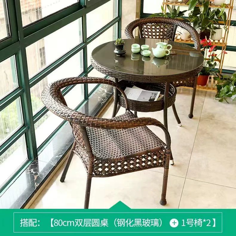 의자 2개 + 2층 원형 테이블 90개 [쿠션 무료]