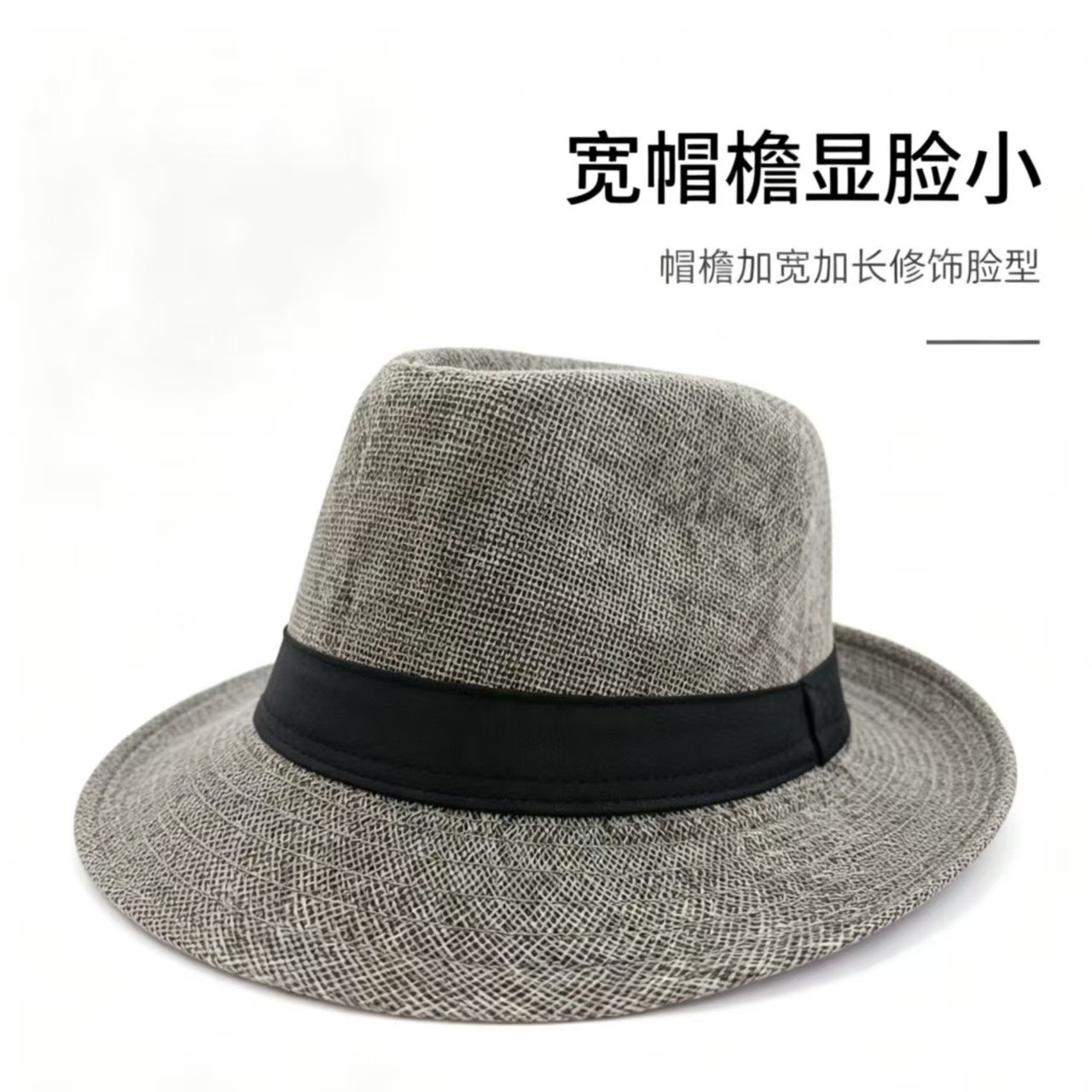 Sombrero Fedora para Hombre de Lino, Transpirable, Protección Solar y A Prueba de Viento, para Playa y Ocio