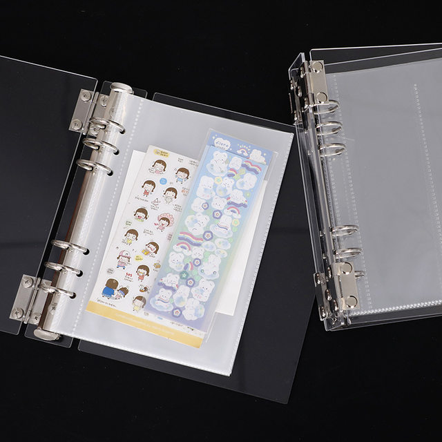 Baskiss Kpop Photocard Binder Cover, Ultra Clear Acrylic Card Holder with  Snap Button Closure Loose Leaf, A5 Binder for 6 Hole Sleeve Page Refill