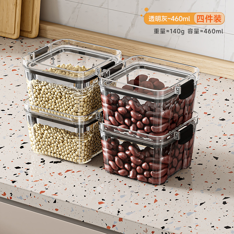 Tanque de sellado granos de cocina almacenamiento de grano de grano caja de plástico transparente de grado alimenticio bocadillos productos secos tanque de almacenamiento de té