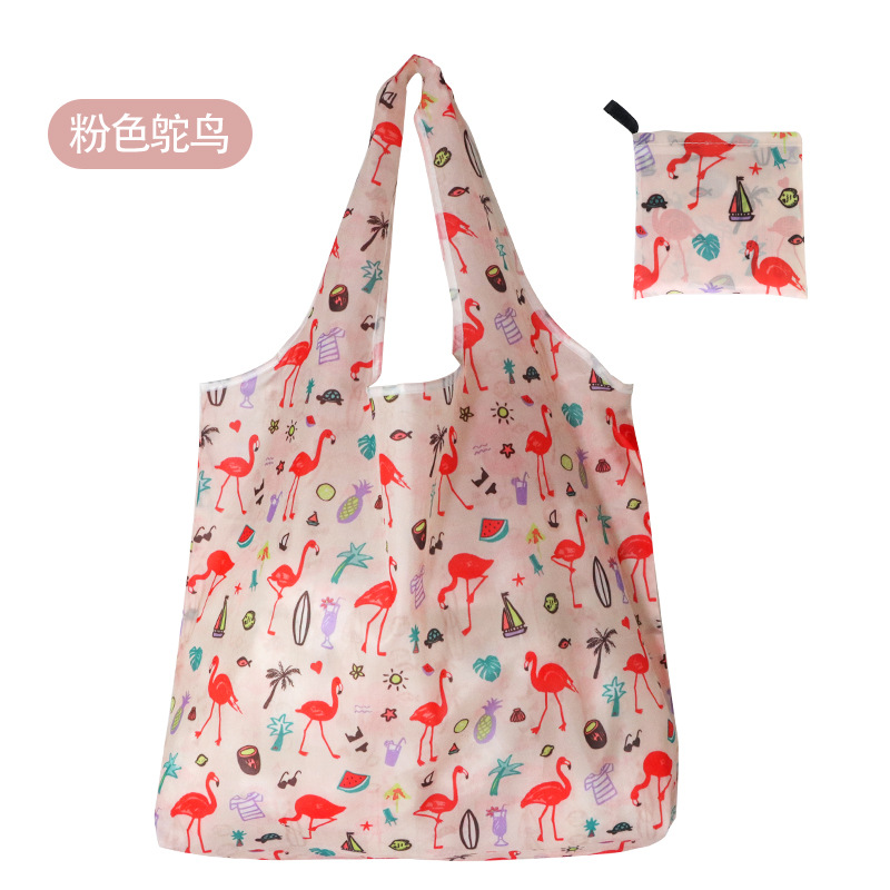 En stock pelo rápido Grande 190T tela de flores bolsa de compras Portátil Bolsa de poliéster bolsa plegable al por mayor bolsa de regalo publicitario