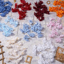 雪绒花仿真人工假花束绢花人造塑料花高级感客厅摆件婚庆花艺成品