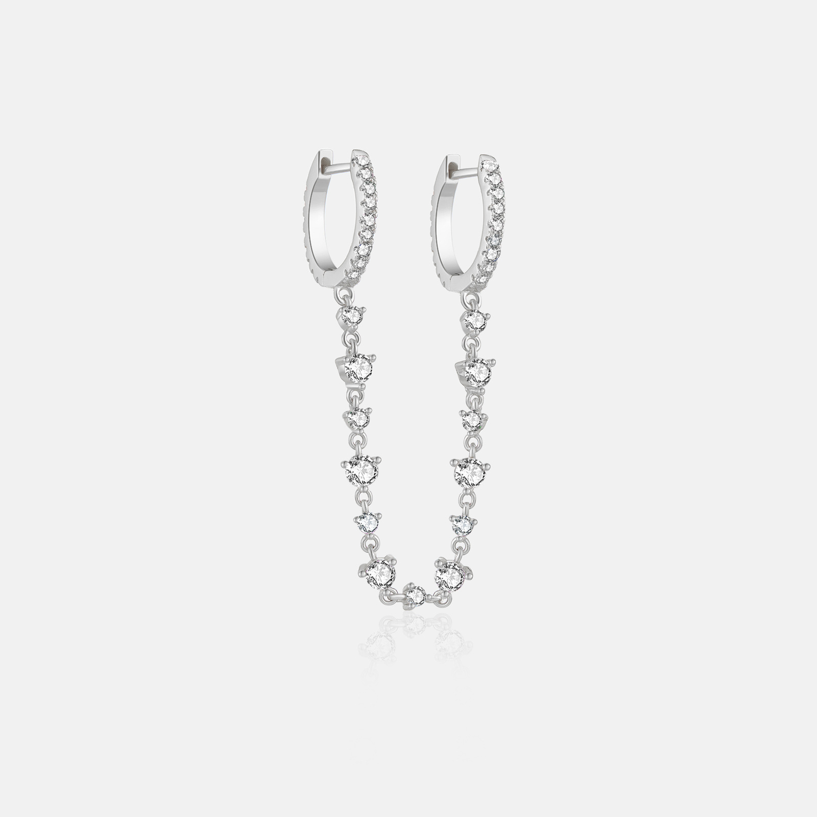 Holiday, Daily Occasion 925 Sterling Silver Material U Shape, Round Pattern 1 Piece 18K Gold Plated 925 Sterling Silver Zircon U Shape Round Earrings