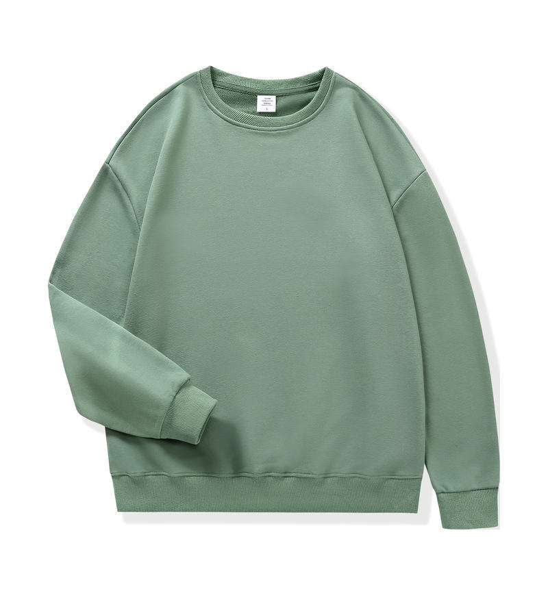 Camiseta de manga larga de algodón puro de color sólido para otoño e invierno, uniforme escolar de cuello redondo, sudadera promocional con logotipo impreso, uniforme de trabajo para grupos