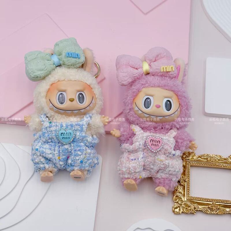Labubu 小さな香りの弓オーバーオールスーツ第一世代と第二世代のフロント高エネルギーユニバーサルベビー服卸売|undefined