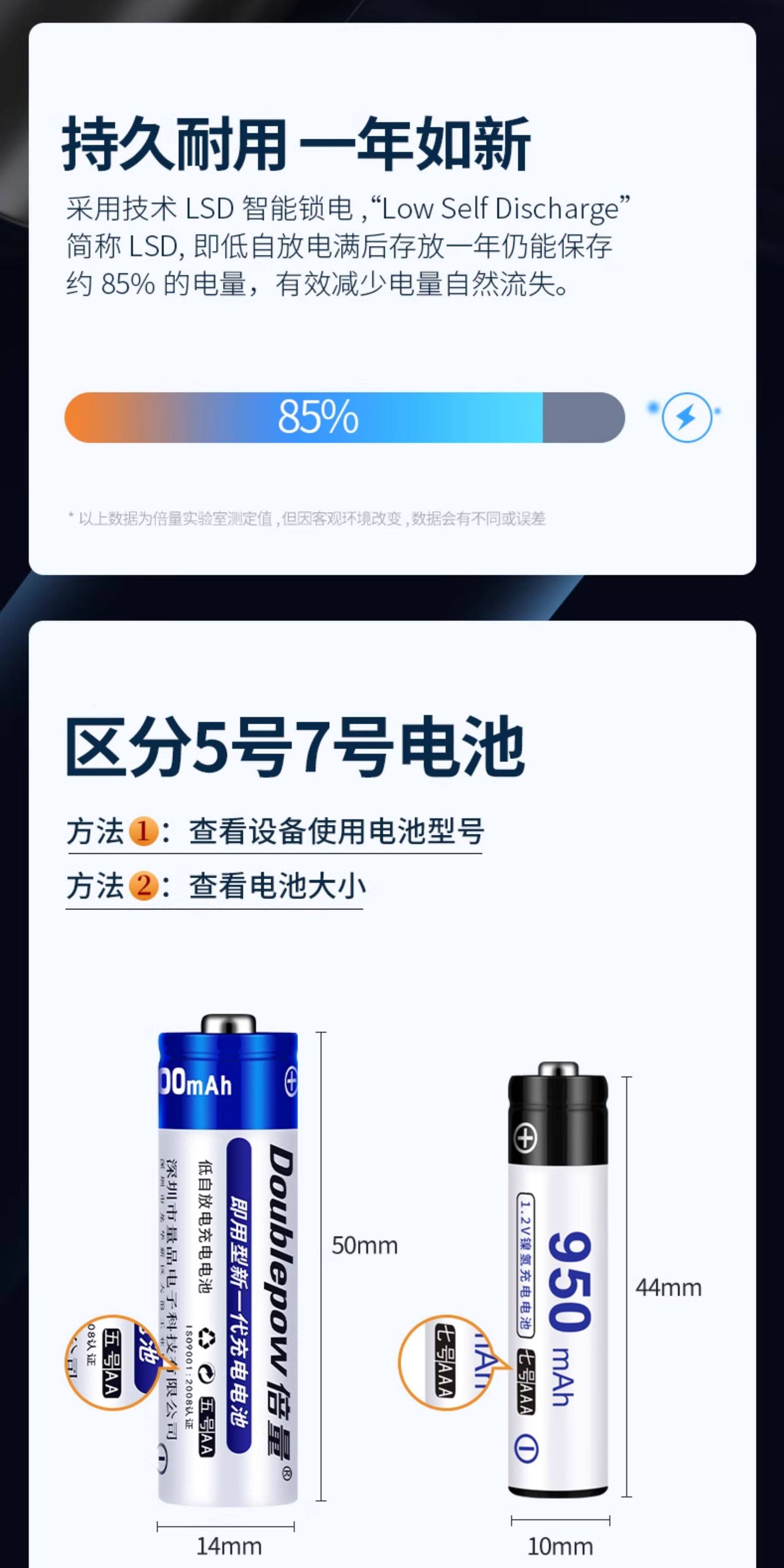 High-capacity AA rechargeable battery for KTV microphones, cameras, thermometers, AA and AAA rechargeable batteries, No. 7