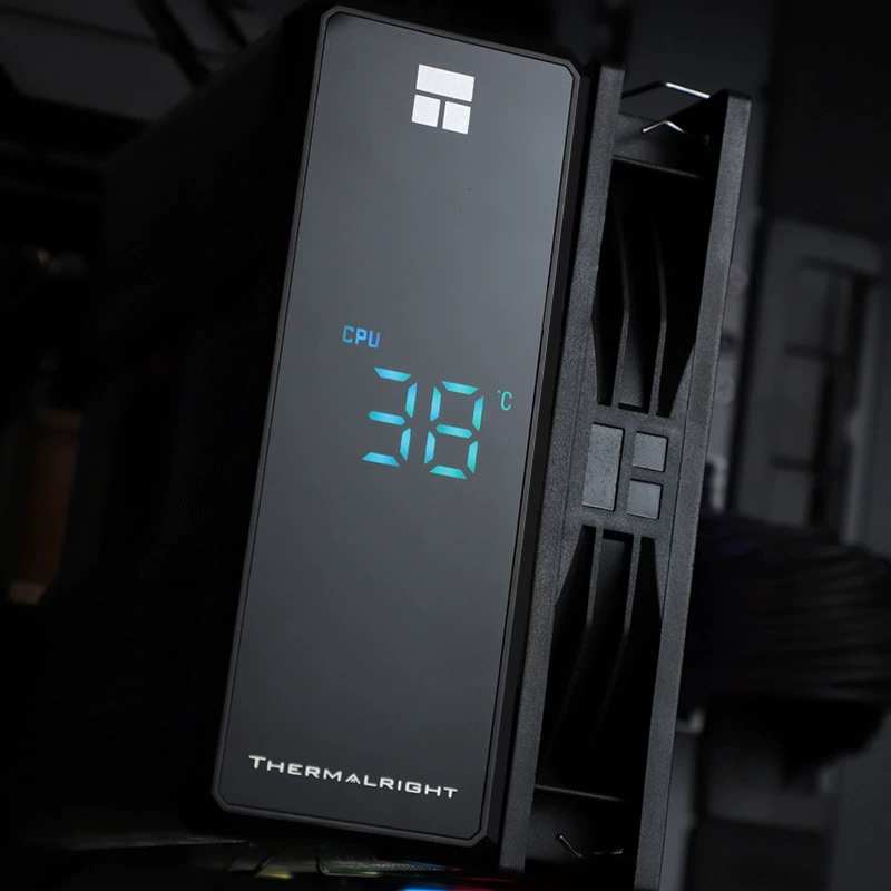 Радиатор с воздушным охлаждением LI-MIN AX120R DIGITAL BLACK, ARGB, фантазийные цвета, черный, цифровой дисплей, 4 тепловые трубки