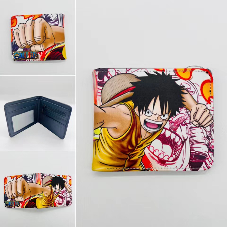 One Piece One Piece Cartera de dibujos animados japoneses Luffy Choba Solon plegable estudiantes PU cartera de cuero corta