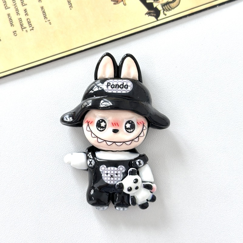 新しい漫画かわいいラブブ半透明ソリッドカラー冷蔵庫マグネット樹脂アクセサリー三次元装飾磁気ステッカー|undefined