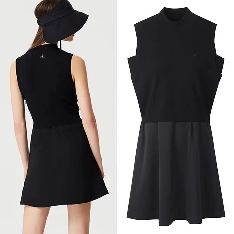 Golf Clothing Women's Korean Style Slim Sleeveless Dress Tennis Skirt Summer Cool Knitted Breathable Casual Skirt