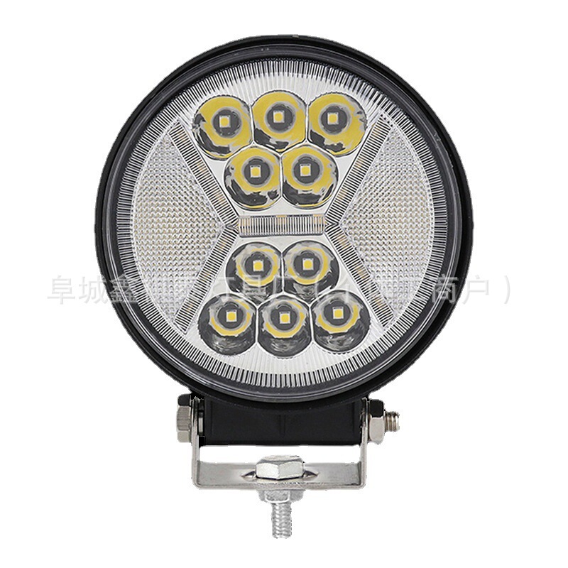 クロスボーダー 4 インチ正方形ラウンド LED ワークライトフラッシュイエローとホワイトダブルライト X 字型オフロード車フロントバンパーライト修正ライト|undefined