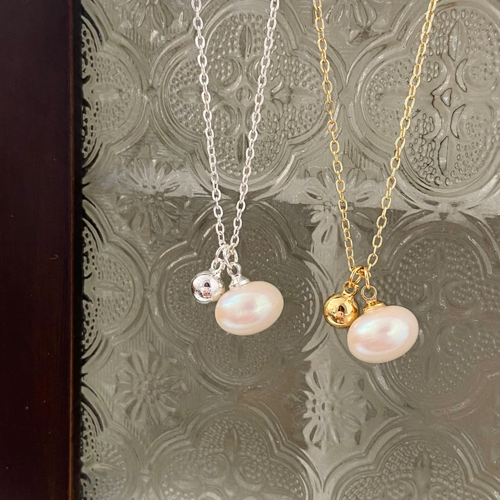 Einfacher Stil Runden Kupfer Überzug Inlay Perle Vergoldet Halskette Mit Anhänger display picture 5
