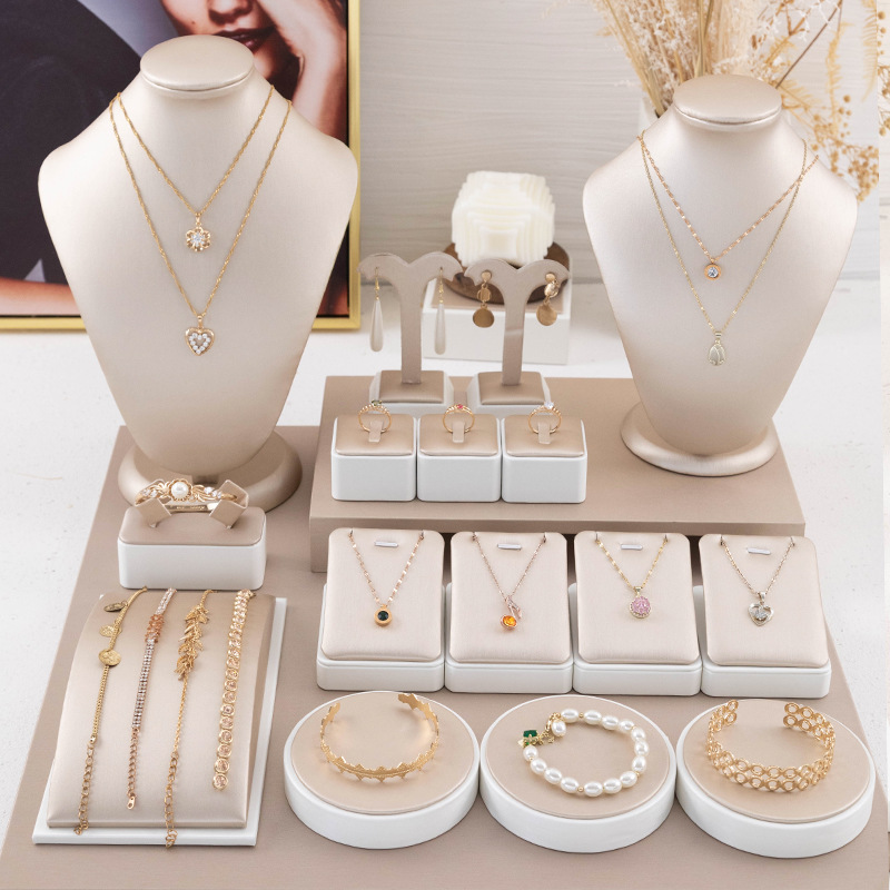 首飾展示架擺件展示台珠寶櫃檯墊底板白色底板珠寶首飾展示道具