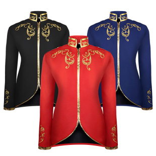 2025 New Men's Fashion Medieval Court Prince Tops Top Gold Embroidered Suit Sports Tops