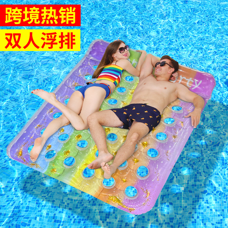 Cross-border water entertainment sequin round hole gradient rainbow…