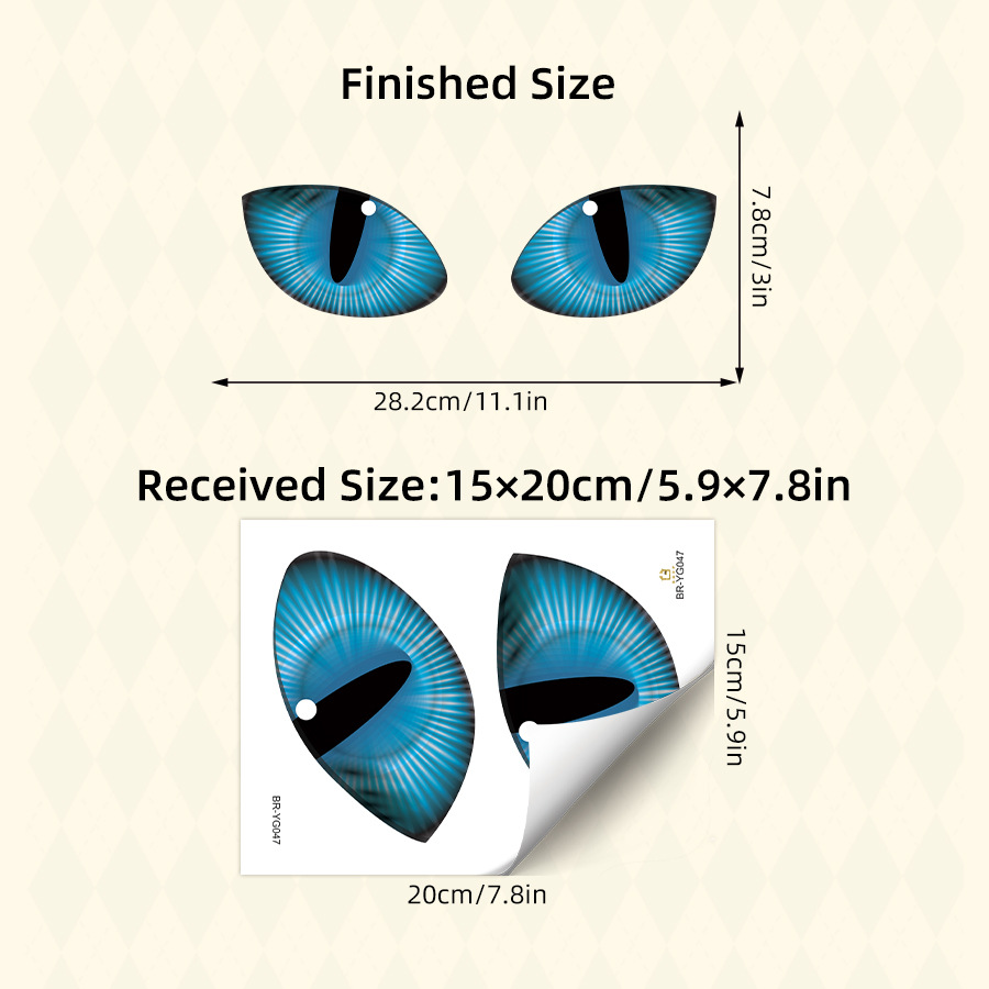 Blue Luminous Cat Eye Wall Stickers 3d Self Adhesive Home Decor_voghion.com