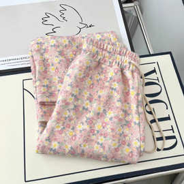 新款超好看日系碎花休闲阔腿裤女外穿加厚甜美高瘦甜直筒糯米裤