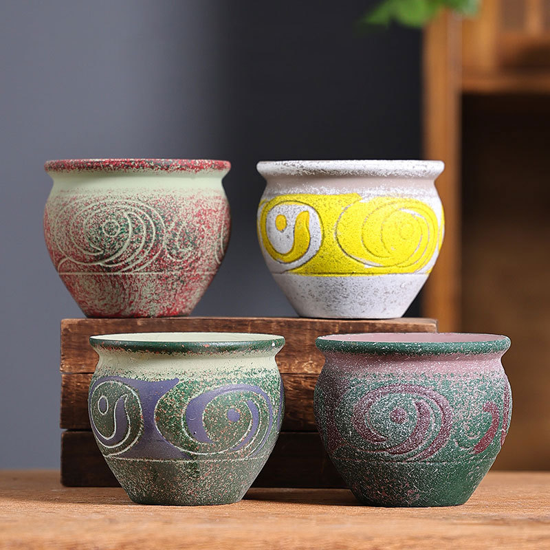 N ° 17 tamaño pequeño Mediterráneo suculenta maceta de carne directa de fábrica de cerámica roja de la vendimia olla especial de liquidación al por mayor