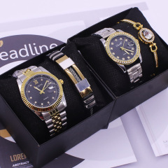 Couples wrist watch setカップル腕時計男性用女性用腕時計ブレスレット防水石英時計