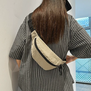 跨境休闲百搭单肩包日系潮牌男女个性胸包高级感大容量简约斜挎包