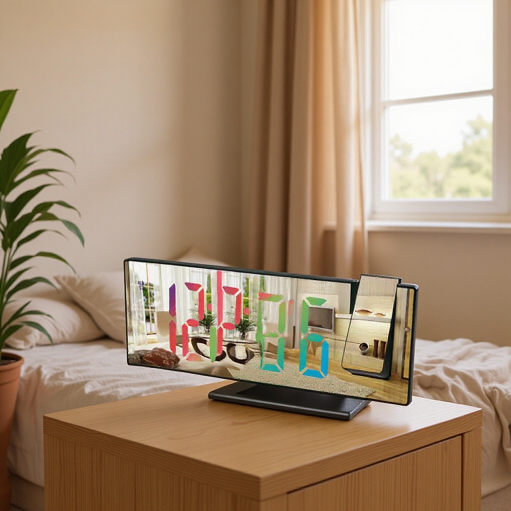 New Digital Projection Table Color Film Creative Simple Luminous Mirror Projection Alarm Clock Led Large Screen Plastic Digital Clock