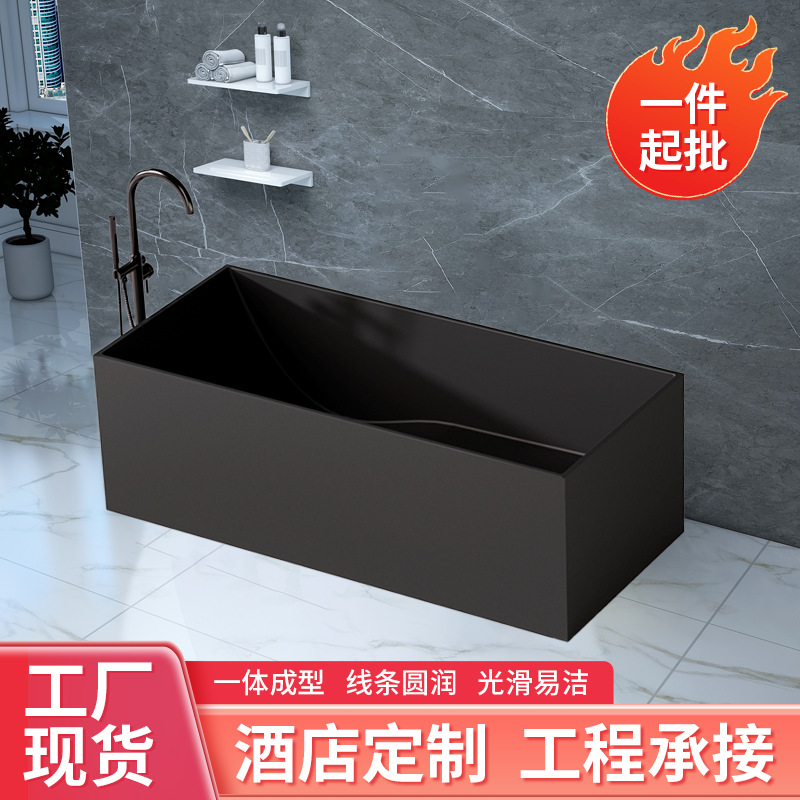 Artificial Stone Easy Clean Bathtub Hotel Bathroom Engineering Bathtub One-Piece Molding Easy to Install Faux Stone Bathtub Custom