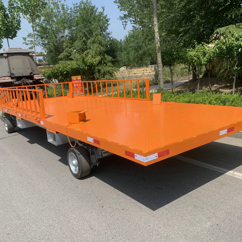 叉车牵引平板拖车厂房货物运输平板车物流转运重型设备搬运车