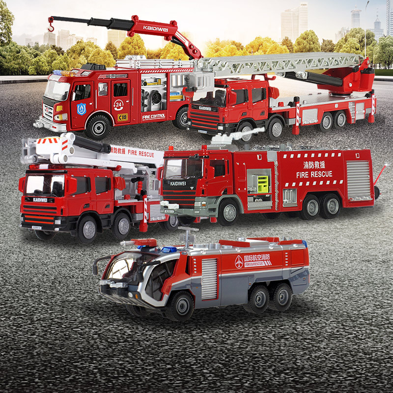 Kaidiwei water tank ladder climbing 119 fire truck toy water spray set boy simulation alloy car model