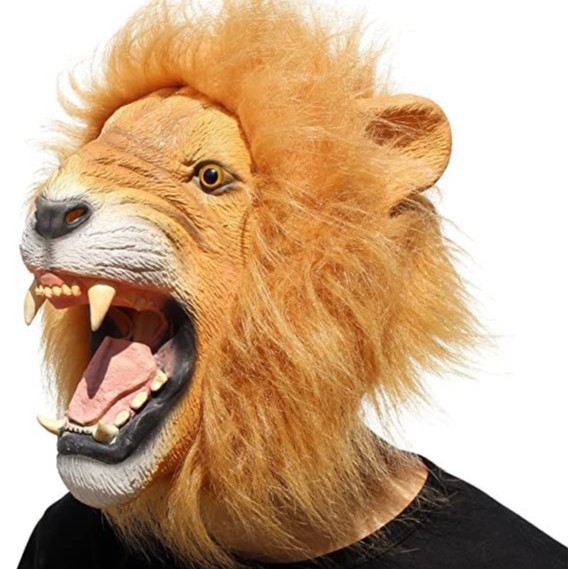 Máscara de caballo o perro realista para cosplay de Halloween, disfraz divertido viral en TikTok