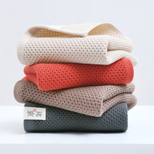 蜂窝纯棉毛巾 日式家用简约面巾厂家批发不掉毛长绒棉跨境毛巾
