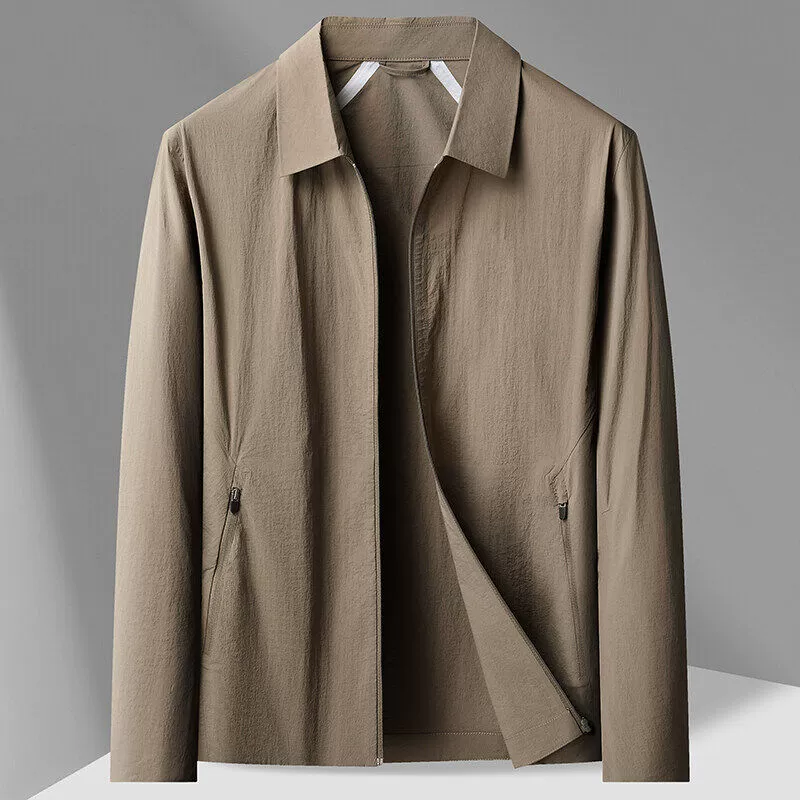 Весенняя новая стильная ламинированная бесшовная повседневная мужская куртка, мужская куртка с воротником-стойкой 6606