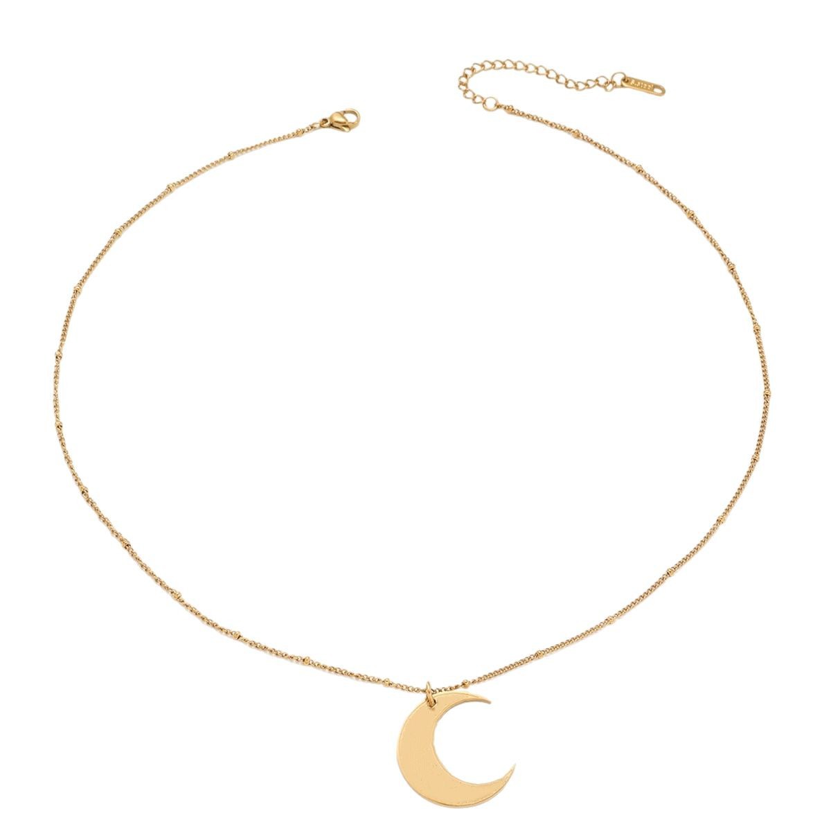 قلادة القمر البسيط من الفولاذ التيتانيوم