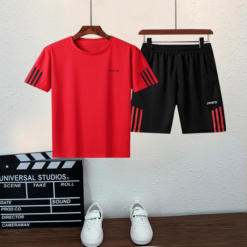 Summer New Children's Quick-drying Short-sleeved Shorts suit Two-piece Sports Casual Basketball Suit for Boys and Girls