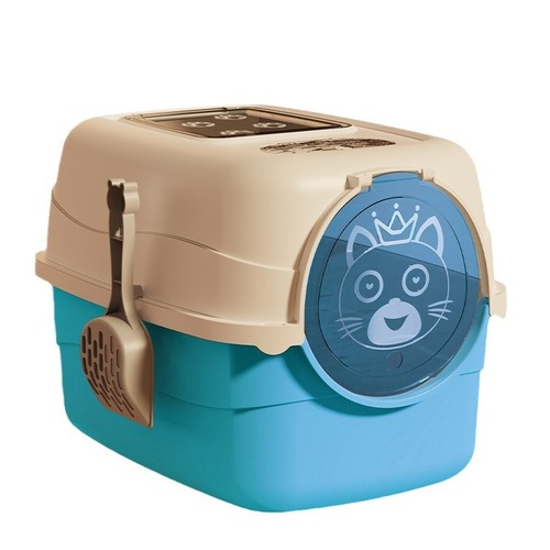 Fully Enclosed Large Size Cat Litter Box with Anti-Splashing Design, Litter Included, Pet Poo Pan for Cats, Cat Accessories, Dropshipping