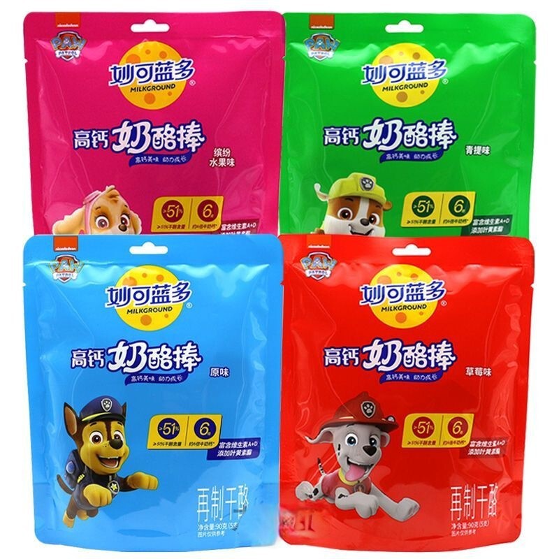 [June] Miaoke Landuo High Calcium Cheese Sticks Original Flavor/Strawberry/Green Fruit/Colorful Fruit 90g 5 Pack Others