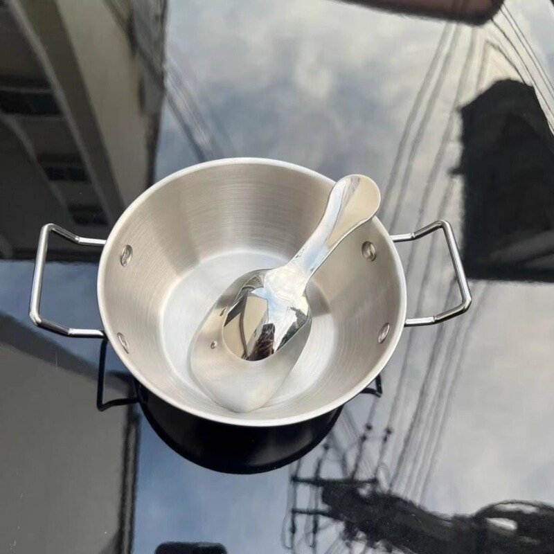 Korean-style high-grade 304 stainless steel binaural snack bowl salad bowl hot pot sauce bowl household cereal bowl suit