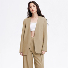 春秋季灰色西装套装女2025年新款小个子休闲西服外套阔腿裤两件套