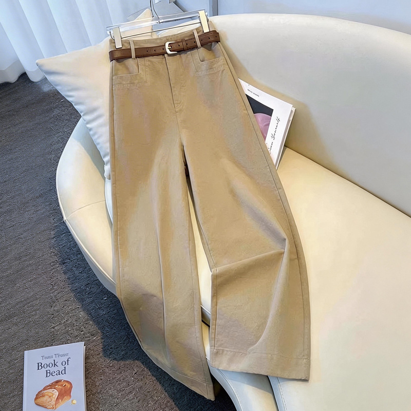 Spring and Summer Colored Wide-Leg Pants for Women, New Slim-Fit Versatile Casual Pants for Petite Figures, Cropped Straight-Leg Pants Spring and Summer Colored Wide-Leg Pants for Women, New Slim-Fit Versatile Casual Pants for Petite Figures, Cropped Straight-Leg Pants