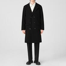 双排扣超长大衣男过膝秋冬款微阔高级感中长款显高宽松毛呢风衣潮